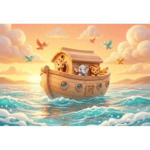 CAPA PAINEL FUNDO FOTOGRÁFICO ARCA DE NOÉ | TECIDO PREMIUM  | VÁRIOS MODELOS - 1.50X1.50M E 50X50CM