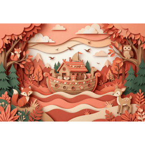 CAPA PAINEL FUNDO FOTOGRÁFICO ARCA DE NOÉ | TECIDO PREMIUM  | VÁRIOS MODELOS - 1.50X1.50M E 50X50CM