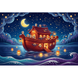 CAPA PAINEL FUNDO FOTOGRÁFICO ARCA DE NOÉ | TECIDO PREMIUM  | VÁRIOS MODELOS - 1.50X1.50M E 50X50CM