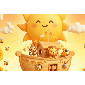 CAPA PAINEL FUNDO FOTOGRÁFICO ARCA DE NOÉ | TECIDO PREMIUM  | VÁRIOS MODELOS - 1.50X1.50M E 50X50CM