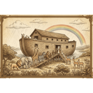 CAPA PAINEL FUNDO FOTOGRÁFICO ARCA DE NOÉ | TECIDO PREMIUM  | VÁRIOS MODELOS - 1.50X1.50M E 50X50CM