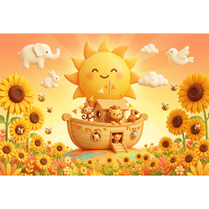 CAPA PAINEL FUNDO FOTOGRÁFICO ARCA DE NOÉ | TECIDO PREMIUM  | VÁRIOS MODELOS - 1.50X1.50M E 50X50CM