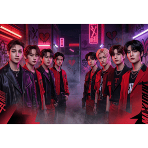 CAPA PAINEL FUNDO FOTOGRÁFICO KPOP STRAY KIDS | TECIDO PREMIUM  | VÁRIOS MODELOS - 1.50X1.50M E 50X50CM