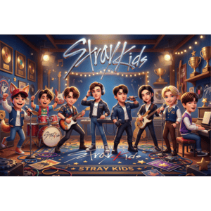 CAPA PAINEL FUNDO FOTOGRÁFICO KPOP STRAY KIDS | TECIDO PREMIUM  | VÁRIOS MODELOS - 1.50X1.50M E 50X50CM