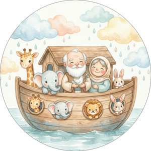 CAPA PAINEL REDONDO ARCA DE NOÉ | TECIDO PREMIUM  | VÁRIOS MODELOS - 1.50X1.50M E 50X50CM