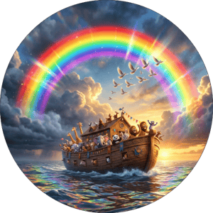 CAPA PAINEL REDONDO ARCA DE NOÉ | TECIDO PREMIUM  | VÁRIOS MODELOS - 1.50X1.50M E 50X50CM