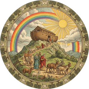 CAPA PAINEL REDONDO ARCA DE NOÉ | TECIDO PREMIUM  | VÁRIOS MODELOS - 1.50X1.50M E 50X50CM