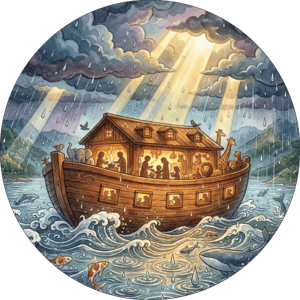 CAPA PAINEL REDONDO ARCA DE NOÉ | TECIDO PREMIUM  | VÁRIOS MODELOS - 1.50X1.50M E 50X50CM