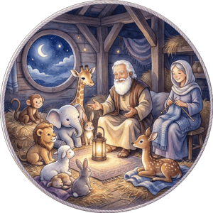 CAPA PAINEL REDONDO ARCA DE NOÉ | TECIDO PREMIUM  | VÁRIOS MODELOS - 1.50X1.50M E 50X50CM