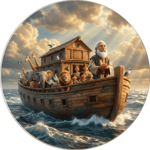 CAPA PAINEL REDONDO ARCA DE NOÉ | TECIDO PREMIUM  | VÁRIOS MODELOS - 1.50X1.50M E 50X50CM