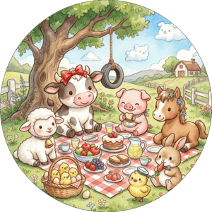 CAPA PAINEL REDONDO FAZENDINHA | TECIDO PREMIUM  | VÁRIOS MODELOS - 1.50X1.50M E 50X50CM