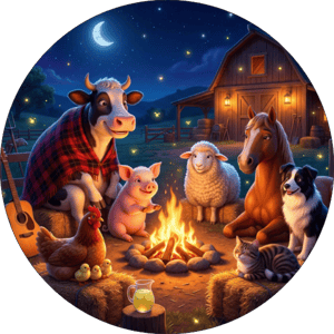 CAPA PAINEL REDONDO FAZENDINHA | TECIDO PREMIUM  | VÁRIOS MODELOS - 1.50X1.50M E 50X50CM