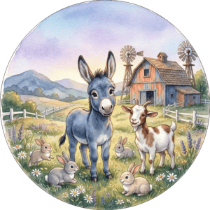 CAPA PAINEL REDONDO FAZENDINHA MENINO  | TECIDO PREMIUM  | VÁRIOS MODELOS - 1.50X1.50M E 50X50CM