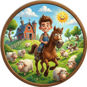 CAPA PAINEL REDONDO FAZENDINHA MENINO  | TECIDO PREMIUM  | VÁRIOS MODELOS - 1.50X1.50M E 50X50CM