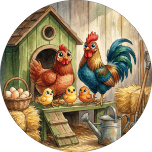 CAPA PAINEL REDONDO FAZENDINHA MENINO  | TECIDO PREMIUM  | VÁRIOS MODELOS - 1.50X1.50M E 50X50CM