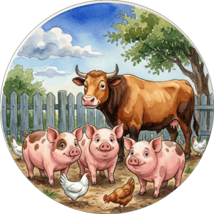 CAPA PAINEL REDONDO FAZENDINHA MENINO  | TECIDO PREMIUM  | VÁRIOS MODELOS - 1.50X1.50M E 50X50CM