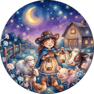 CAPA PAINEL REDONDO FAZENDINHA | TECIDO PREMIUM  | VÁRIOS MODELOS - 1.50X1.50M E 50X50CM