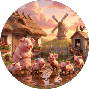 CAPA PAINEL REDONDO FAZENDINHA | TECIDO PREMIUM  | VÁRIOS MODELOS - 1.50X1.50M E 50X50CM