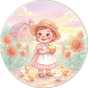 CAPA PAINEL REDONDO FAZENDINHA | TECIDO PREMIUM  | VÁRIOS MODELOS - 1.50X1.50M E 50X50CM