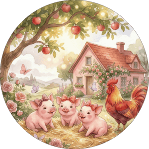 CAPA PAINEL REDONDO FAZENDINHA | TECIDO PREMIUM  | VÁRIOS MODELOS - 1.50X1.50M E 50X50CM