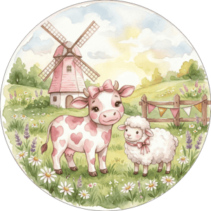 CAPA PAINEL REDONDO FAZENDINHA | TECIDO PREMIUM  | VÁRIOS MODELOS - 1.50X1.50M E 50X50CM