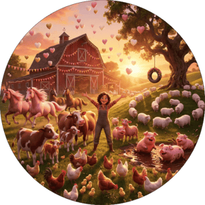 CAPA PAINEL REDONDO FAZENDINHA | TECIDO PREMIUM  | VÁRIOS MODELOS - 1.50X1.50M E 50X50CM