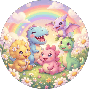 CAPA PAINEL REDONDO DINOSSAURO | TECIDO PREMIUM  | VÁRIOS MODELOS - 1.50X1.50M E 50X50CM