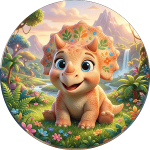 CAPA PAINEL REDONDO DINOSSAURO | TECIDO PREMIUM  | VÁRIOS MODELOS - 1.50X1.50M E 50X50CM