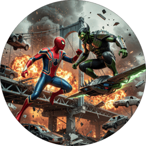 CAPA PAINEL REDONDO HERÓI HOMEM-ARANHA | TECIDO PREMIUM  | VÁRIOS MODELOS - 1.50X1.50M E 50X50CM