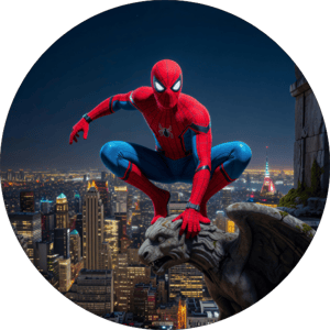 CAPA PAINEL REDONDO HERÓI HOMEM-ARANHA | TECIDO PREMIUM  | VÁRIOS MODELOS - 1.50X1.50M E 50X50CM