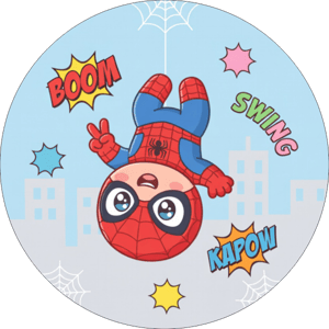 CAPA PAINEL REDONDO HERÓI HOMEM-ARANHA | TECIDO PREMIUM  | VÁRIOS MODELOS - 1.50X1.50M E 50X50CM