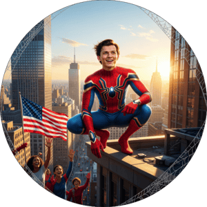 CAPA PAINEL REDONDO HERÓI HOMEM-ARANHA | TECIDO PREMIUM  | VÁRIOS MODELOS - 1.50X1.50M E 50X50CM