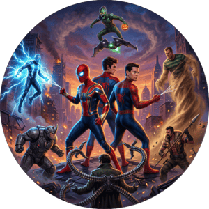 CAPA PAINEL REDONDO HERÓI HOMEM-ARANHA | TECIDO PREMIUM  | VÁRIOS MODELOS - 1.50X1.50M E 50X50CM