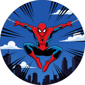 CAPA PAINEL REDONDO HERÓI HOMEM-ARANHA | TECIDO PREMIUM  | VÁRIOS MODELOS - 1.50X1.50M E 50X50CM