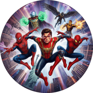 CAPA PAINEL REDONDO HERÓI HOMEM-ARANHA | TECIDO PREMIUM  | VÁRIOS MODELOS - 1.50X1.50M E 50X50CM