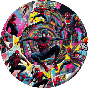 CAPA PAINEL REDONDO HERÓI HOMEM-ARANHA | TECIDO PREMIUM  | VÁRIOS MODELOS - 1.50X1.50M E 50X50CM