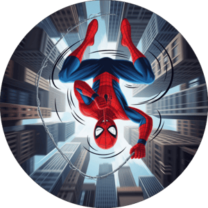 CAPA PAINEL REDONDO HERÓI HOMEM-ARANHA | TECIDO PREMIUM  | VÁRIOS MODELOS - 1.50X1.50M E 50X50CM