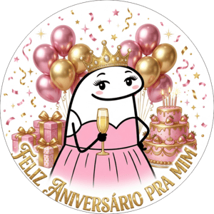 CAPA PAINEL REDONDO ANIVERSÁRIO FLORK | TECIDO PREMIUM  | VÁRIOS MODELOS - 1.50X1.50M E 50X50CM