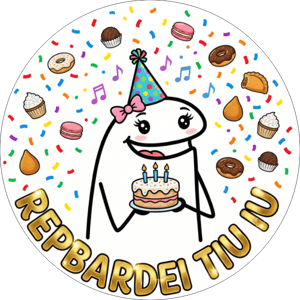 CAPA PAINEL REDONDO ANIVERSÁRIO FLORK | TECIDO PREMIUM  | VÁRIOS MODELOS - 1.50X1.50M E 50X50CM