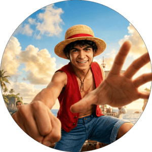 CAPA PAINEL REDONDO ANIME ONE PIECE | TECIDO PREMIUM  | VÁRIOS MODELOS - 1.50X1.50M E 50X50CM