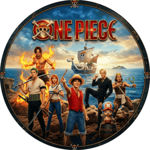 CAPA PAINEL REDONDO ANIME ONE PIECE | TECIDO PREMIUM  | VÁRIOS MODELOS - 1.50X1.50M E 50X50CM