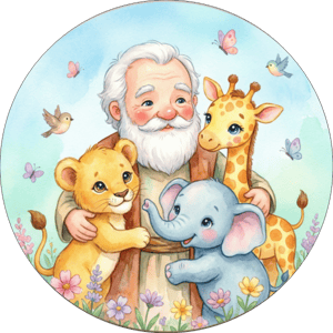 CAPA PAINEL REDONDO ARCA DE NOÉ | TECIDO PREMIUM  | VÁRIOS MODELOS - 1.50X1.50M E 50X50CM