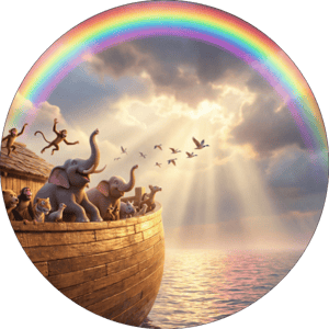 CAPA PAINEL REDONDO ARCA DE NOÉ | TECIDO PREMIUM  | VÁRIOS MODELOS - 1.50X1.50M E 50X50CM