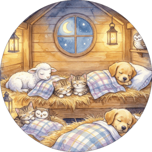 CAPA PAINEL REDONDO ARCA DE NOÉ | TECIDO PREMIUM  | VÁRIOS MODELOS - 1.50X1.50M E 50X50CM