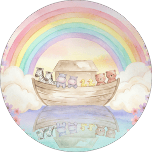 CAPA PAINEL REDONDO ARCA DE NOÉ | TECIDO PREMIUM  | VÁRIOS MODELOS - 1.50X1.50M E 50X50CM