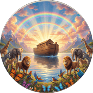 CAPA PAINEL REDONDO ARCA DE NOÉ | TECIDO PREMIUM  | VÁRIOS MODELOS - 1.50X1.50M E 50X50CM