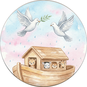 CAPA PAINEL REDONDO ARCA DE NOÉ | TECIDO PREMIUM  | VÁRIOS MODELOS - 1.50X1.50M E 50X50CM