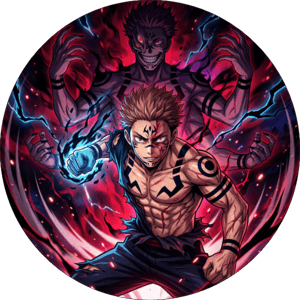 CAPA PAINEL REDONDO ANIME JUJUTSU KAISEN | TECIDO PREMIUM  | VÁRIOS MODELOS - 1.50X1.50M E 50X50CM