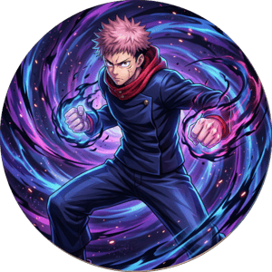 CAPA PAINEL REDONDO ANIME JUJUTSU KAISEN | TECIDO PREMIUM  | VÁRIOS MODELOS - 1.50X1.50M E 50X50CM
