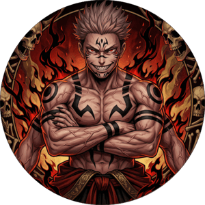 CAPA PAINEL REDONDO ANIME JUJUTSU KAISEN | TECIDO PREMIUM  | VÁRIOS MODELOS - 1.50X1.50M E 50X50CM